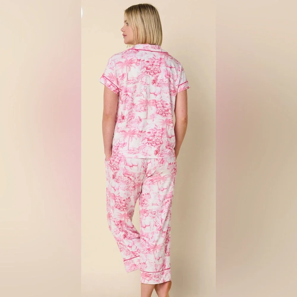 Palm Grove Toile Pima Knit Capri Set by The Cat’s Pajamas - Picture 3 of 3